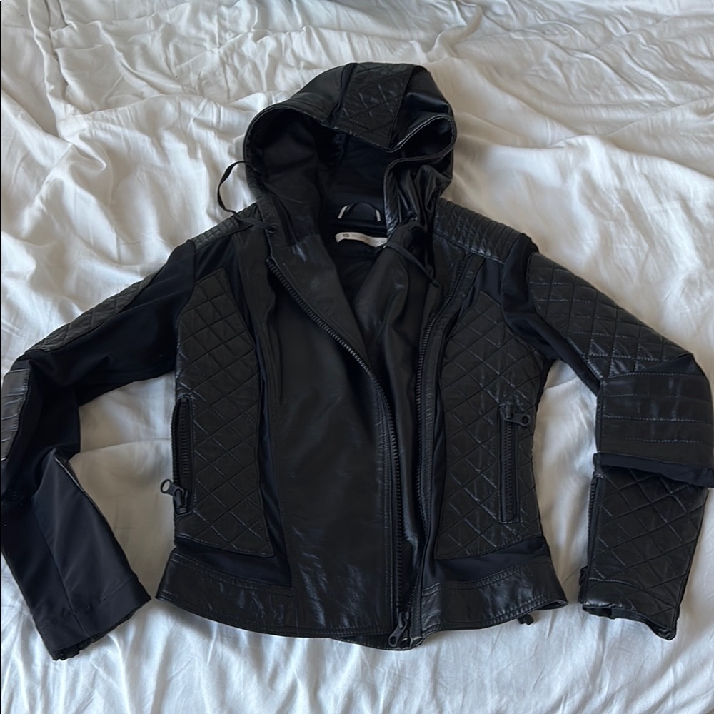 Blanc Noir x Carbon38 Voyage Hooded Moto Jacket - Picture 5 of 15